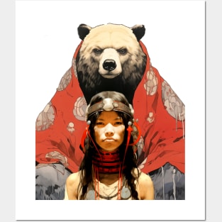 National Native American Heritage Month: "The Bear Mother" or "The Woman Who Married a Bear" Posters and Art